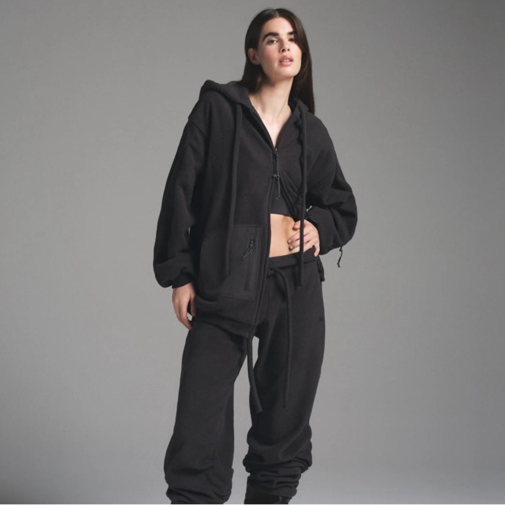 NWT Skims Fleece Lounge Oversized Zip Up Hoodie in Storm *slight flaw